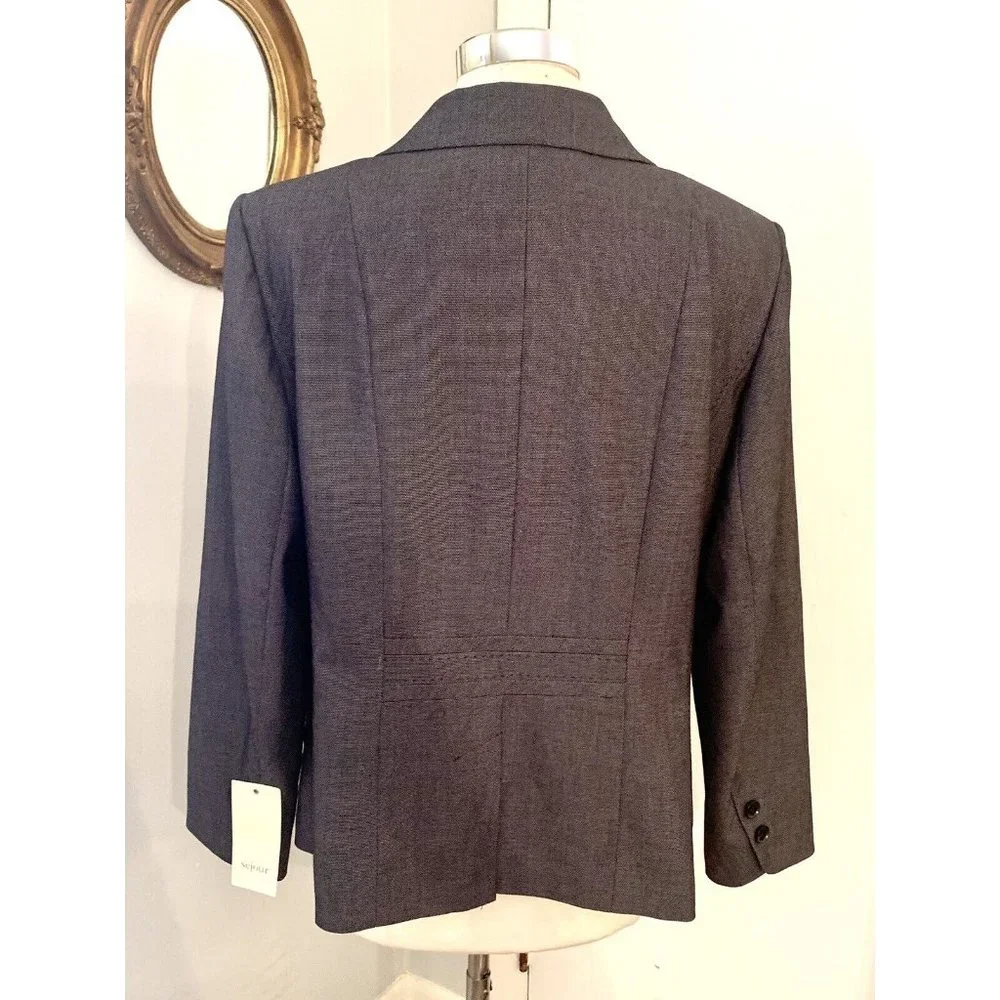 NWT Sejour Slate Gray Career Blazer Jacket Size 14W Sz 14 New